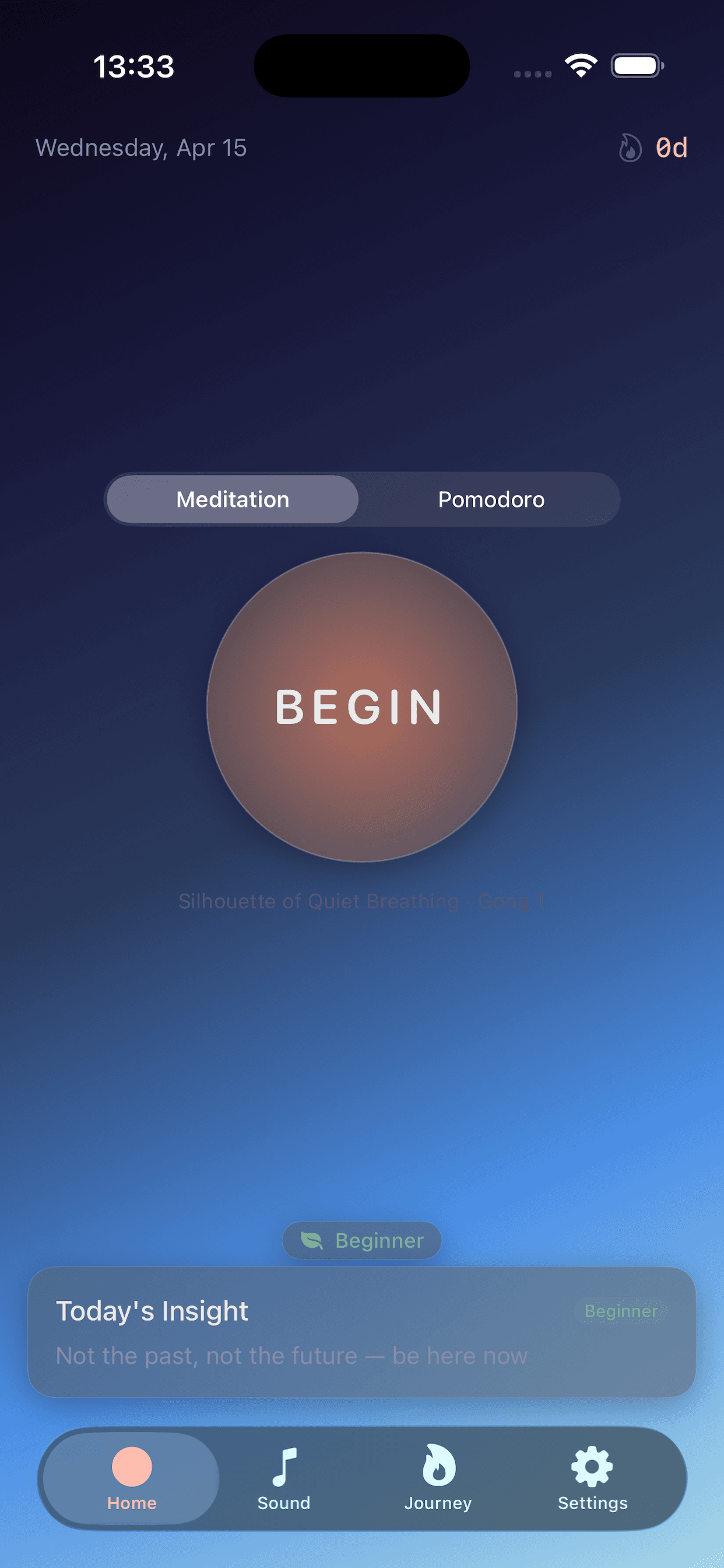 Inner Twilight — minimalist meditation app for iOS by shokoma